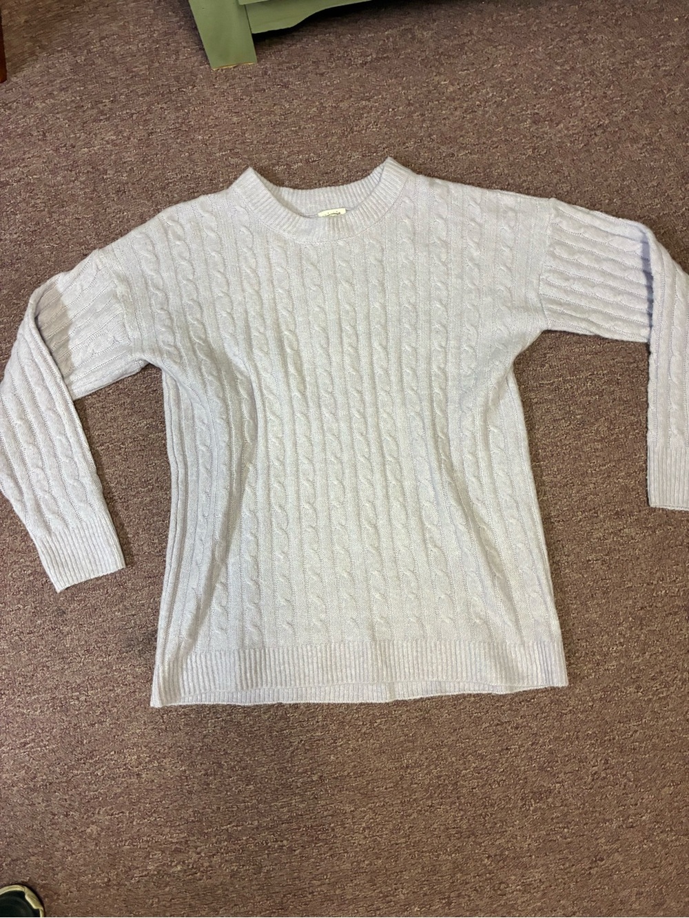 Hippie Rose Cream Cable Knit Crewneck Sweater
